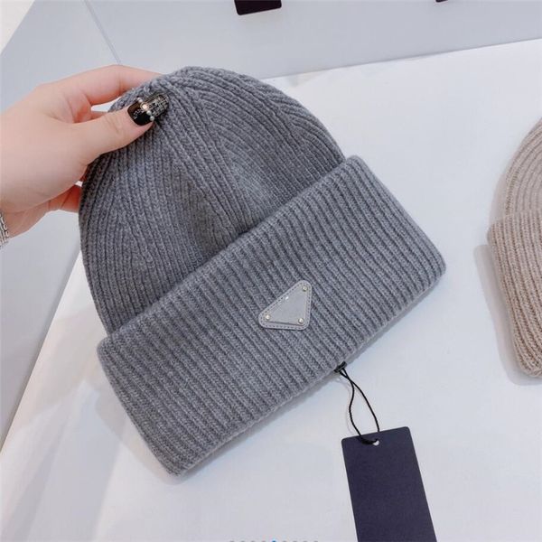 

2022 fashion hat designer beanie for women men knit beanies wool weave caps fall winter classic hat light breathable warm solid p cap bonnet, Blue;gray