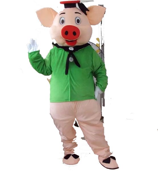 

factory direct sale pig mascot costume cartoon character size, Red;yellow