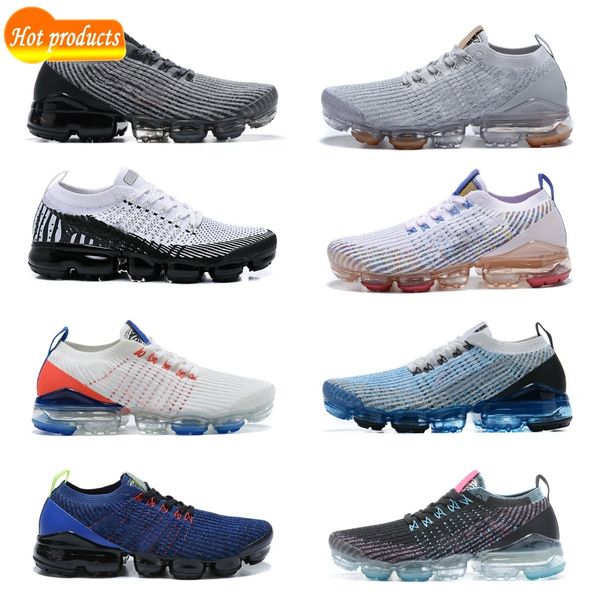 

2023 sandals airs cushion vapores fly knit 2.0 3.0 mens casual shoes triple black dark grey metallic gold zebra sail oreo sapphire blue spor