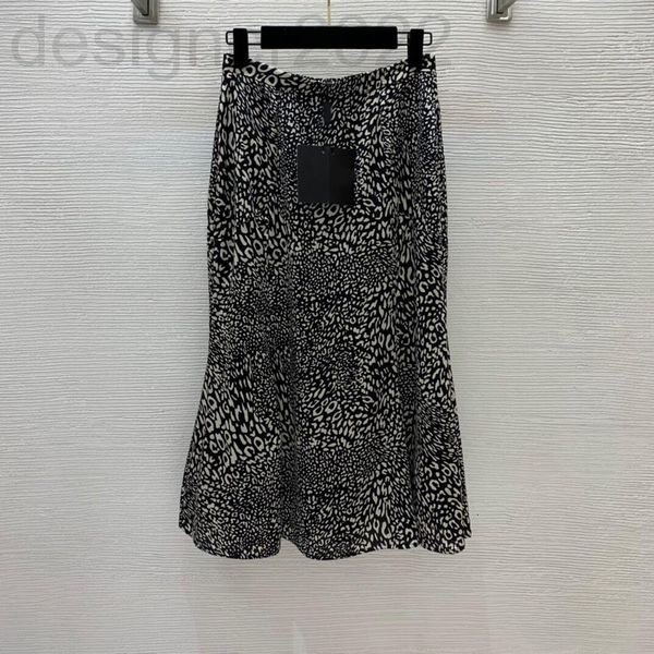 

skirts designer leopard print high waist thin wrap hip fishtail skirt half line s9ya, Black