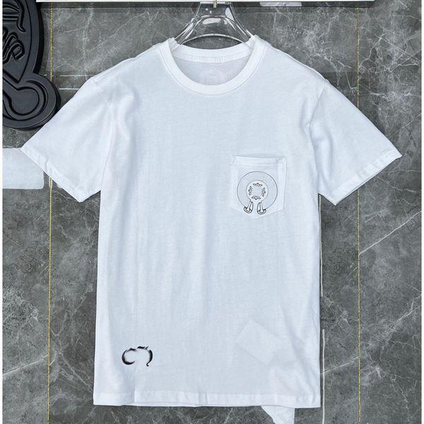 

ch mens luxury t shirts horseshoe flower tees brand man summer cross t-shirts sanskrit letter designer tshirts fashion boy hip hop sweater w, White;black