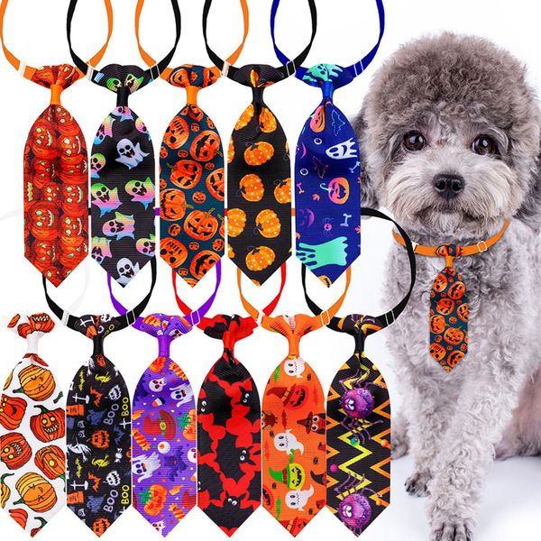 

Halloween Dog Bowties Neckties Dog Bow Ties Collars Ghost Skull Pumpkin Style For Small Dogs Puppy Cat Bowtie Pet Accessories 21 Color