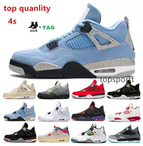 

jump mens basketball shoes 4s jumpman 4 university blue black cat fired red white cement cactus jack starfish men trainer sport sneakers out