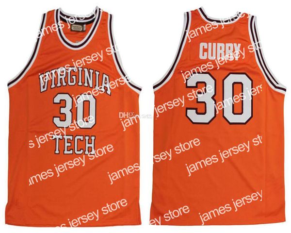 

basketball jerseys #30 dell curry virginia tech hokies college retro classic basketball jersey mens stitched custom number and name jerseys, Black;red