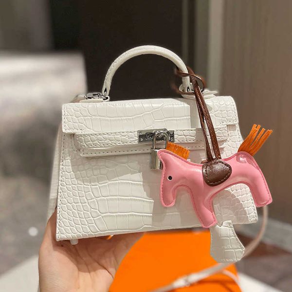 

alligator handbag ladies crossbody bag shoulder bags real leather lock colorful animal pendant detachable thin strap embossed stamp letters