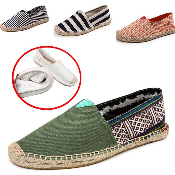 

dress shoes women summer linen breathable casual flats mens espadrilles loafers fashion boy canvas fisherman driving footwear 220826, Black