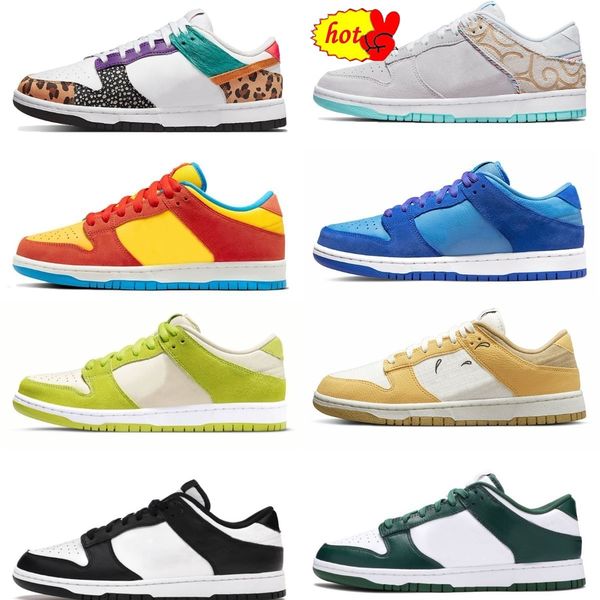

2022 sandals designers sb casual sports shoes animal dunkes paisley unc blue raspberry women men trainers union low bart simpson green barbe, Black