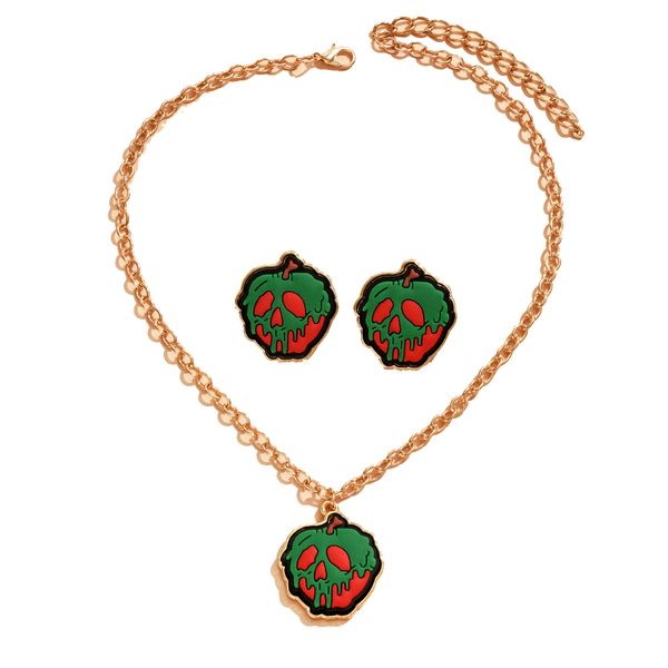 

necklace european and american cross-border halloween series horror apple accessories scary earrings necklace jewelry set spot wholesale, Silver