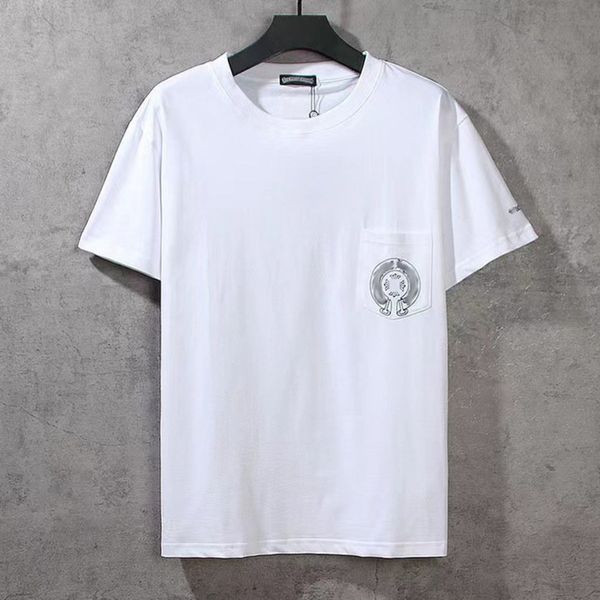 

luxury men's ch t shirts brand man t-shirt summer women cross sanskrit tees letter designer tshirts classic boy loose round neck shirt, White;black