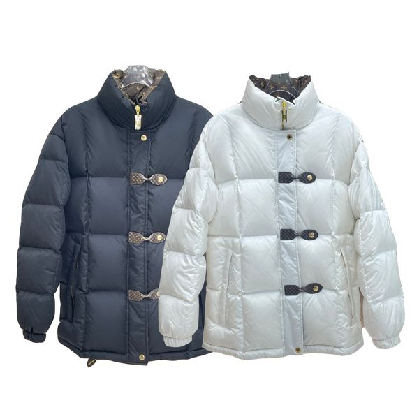 

women pillow down jackets north winter coat canvas buttons solid color thicken designer luxury woman clothing warm windproof short jacket 36, Black