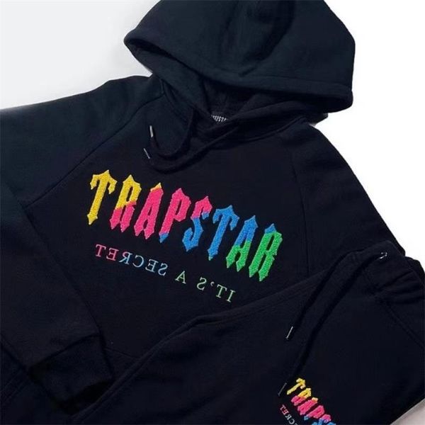 

mens tracksuit trendy full rainbow towel embroidery men women sportswear suit zipper trousers quality hooded sportswears, Gray