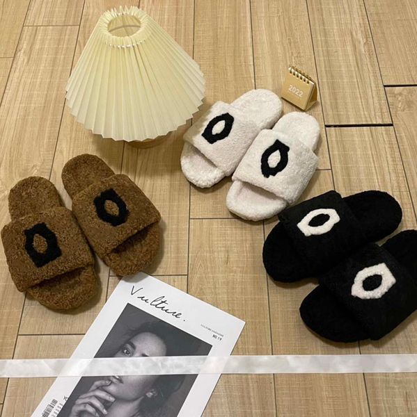 

sandals wool slippers fashion women sandals selling woman slipper shoes autumn winter slides sandal size eu35-42, Black