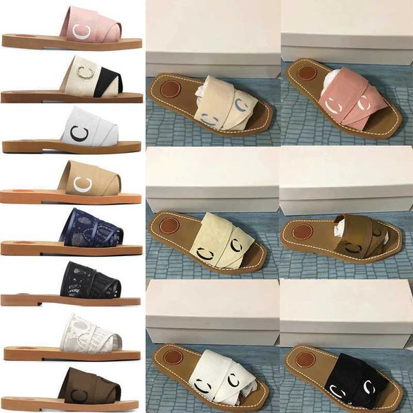

slide designer sneakers canvas slippers sandals women woody mules flat sandals rubber slides white black