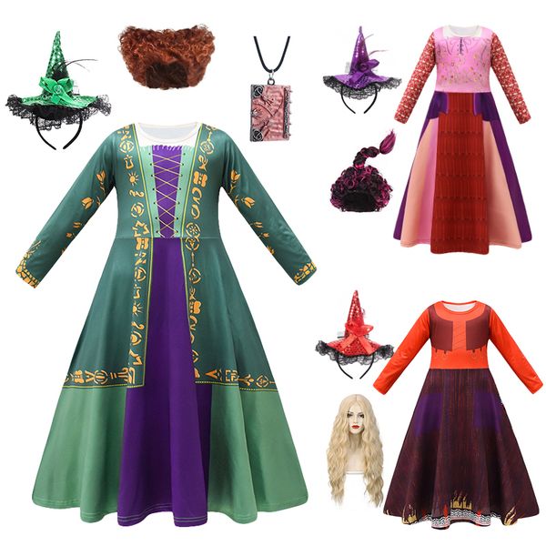 

special occasions hocus pocus 2 halloween children cosplay girls witch sanderson sisters mary sarah winifred dress child masquerade party co, Blue