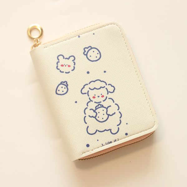 

56cute cartoon cat mini cloth short coin purse women's zipper coin bag small purse62, Red;black