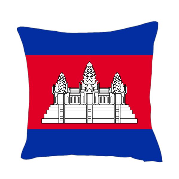 

cambodia faso flag throwpillow cover factory supply good price polyester satin pillow cover