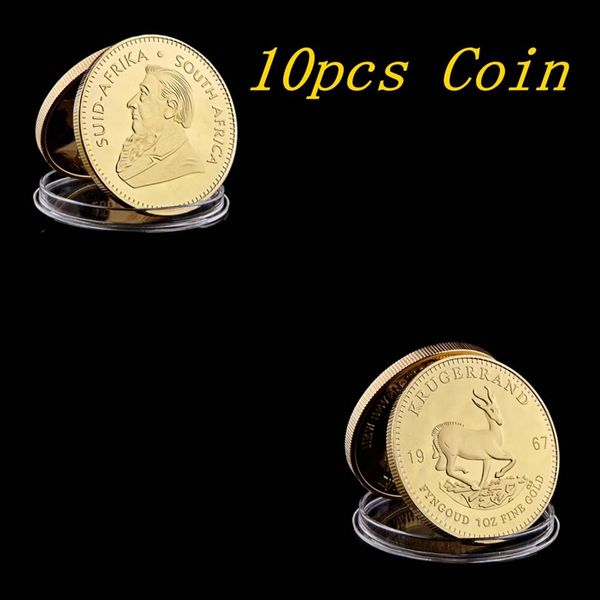 

10pcs arts and crafts 1967 krugerrand gold coin 1oz fine commemorative badge memorial souvenirs collectibles south africa238l