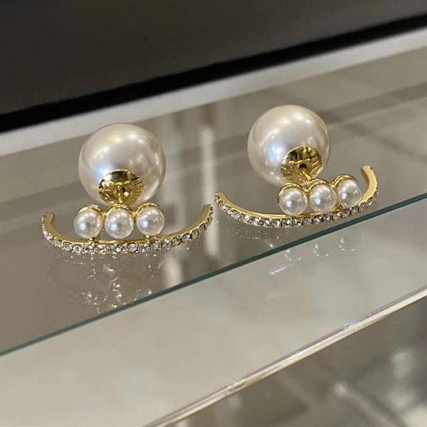 

elegant gold pearl ball earring stud fashion designer wedding jewelry earrings for women lady party couples lovers engagement gift223r, Golden;silver