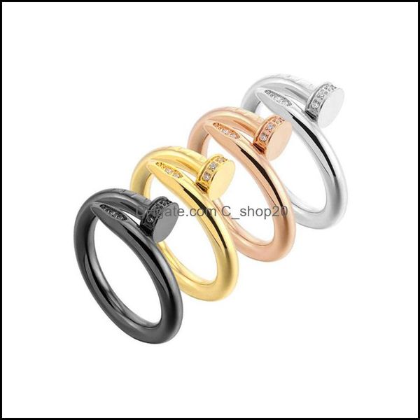

wedding rings statement diamond nail fashion woman classic designer stainless steel jewelry drop delivery 2021 cshop20 dhfur, Slivery;golden