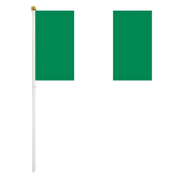 

nigeria handheld flag 14x21 cm polyester nigerian hand waving flags with plastic flagpoles for festival events celebration