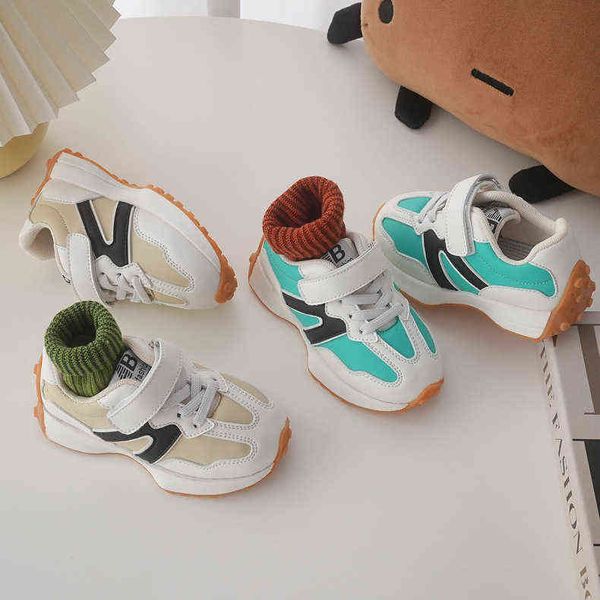 

sneakers kids boys fashion girls sports shoes leather breathable children casual soft bottom non-slip walkers zapatillas l220827, Black;red