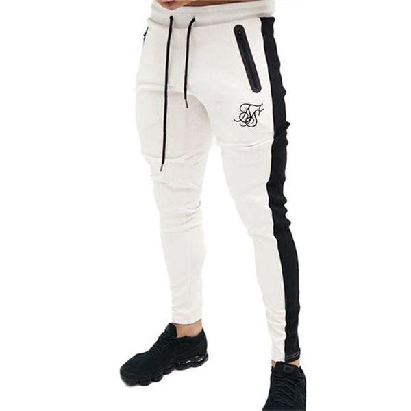 

men's pants sik silk brand polyester trousers fitness casual daily training sports jogging pants 220827, Black