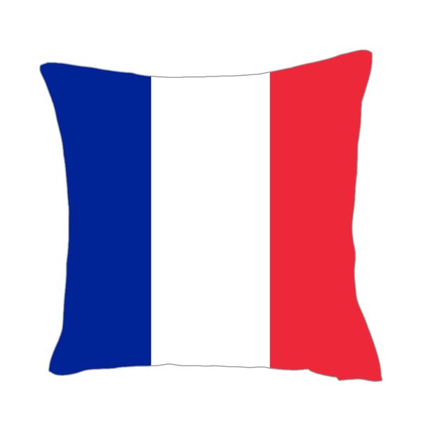 

france flag throwpillow cover factory supply good price polyester satin pillow cover