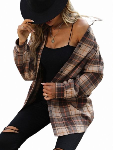 

women's blouses & shirts plaid print drop shoulder shirt p0qz#, White