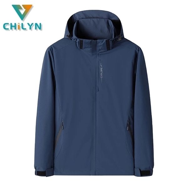 

outdoor jackets hoodies chilyn mens waterproof hiking reflective windbreaker hunting camping trekking fishing jacket windproof coats a220826, Blue;black