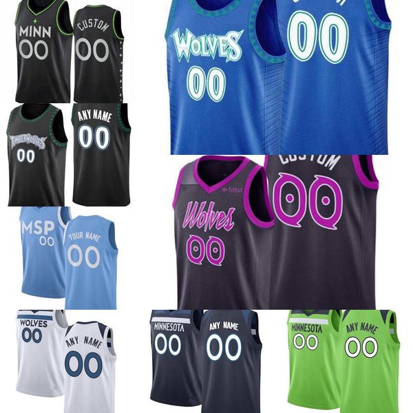 

basketball jerseys 75th men women youth custom minnesota''timberwolves''6 mclaughlin nathan 13 nathan knight 9 bolmaro m, Black;red