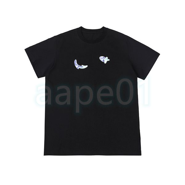 

new designer mens summer t shirts fashion womens 3d embroidery printing tees men short sleeve clothing size xs, White;black