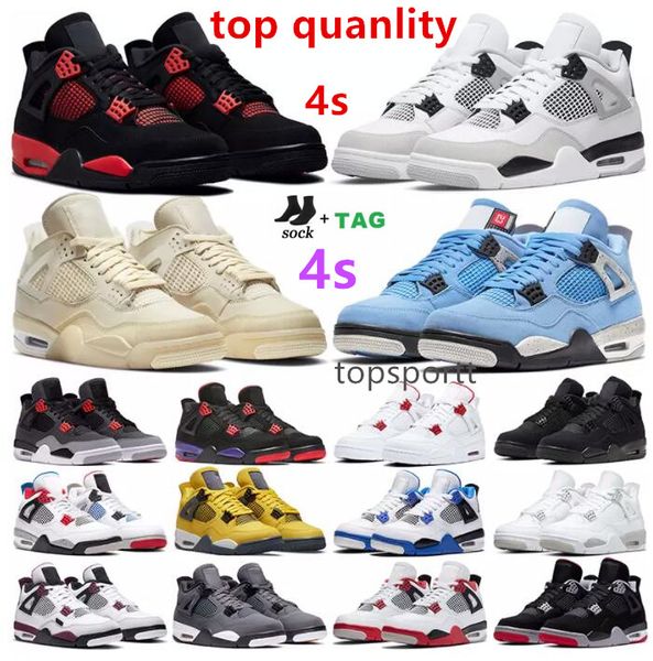 

qualit shoes jumpman 4 4s og mens basketball shoe university blue white oreo black cat black canvas sail metallic purple red thunder infrare
