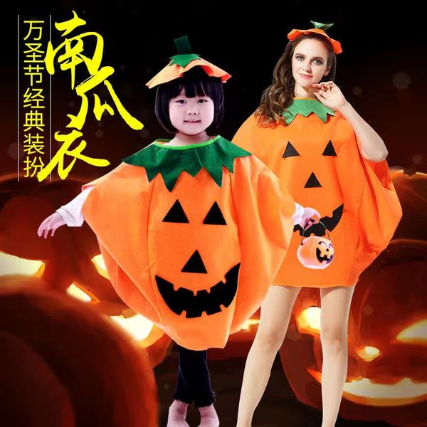 

children's halloween costume boys and girls pumpkin costume, Black;red