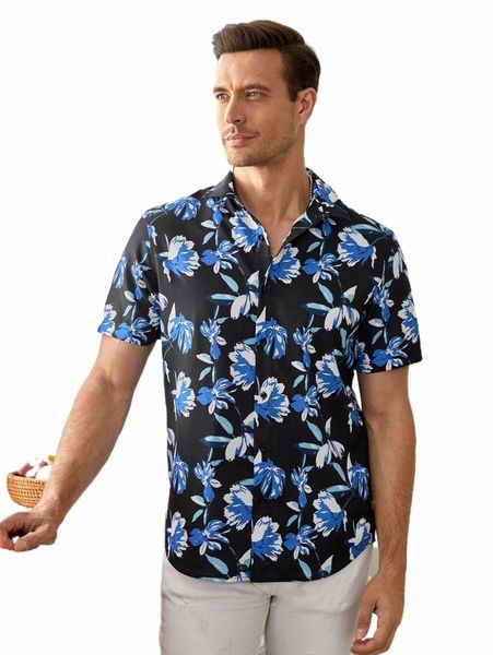 

men's casual shirts men floral print shirt 2022 new u3th#, White;black