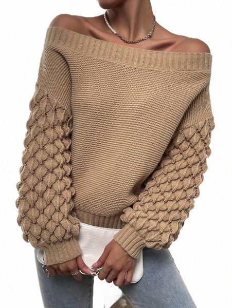 

women's sweaters solid off shoulder lantern sleeve sweater m2ri#, White;black
