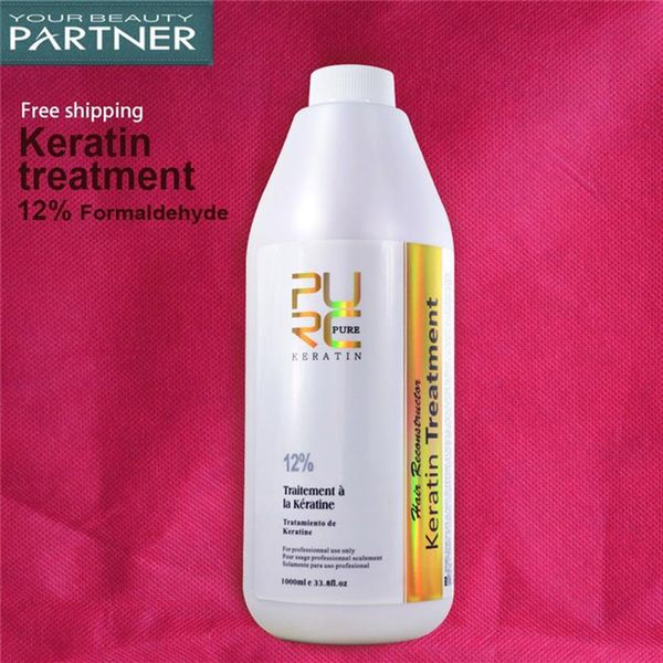 

purc brazilian keratin hair treatment 1000ml formalin 12% deep repairs damaged curly hair straightening hairs salon2840