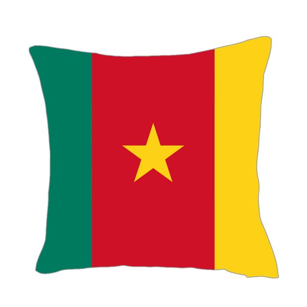 

cameroon faso flag throwpillow cover factory supply good price polyester satin pillow cover