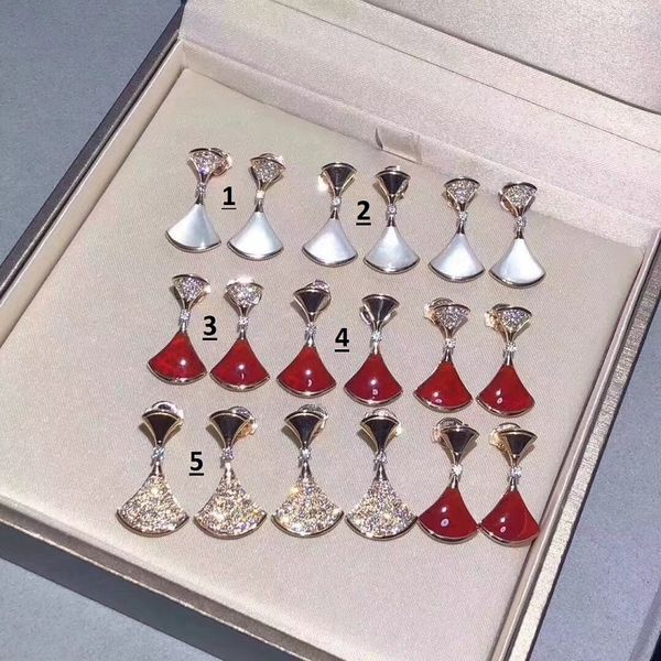 

jewelry new fashion earrings charm womens diameter skirt fan simple earring diamond for girl women drop earring wedding party gift with logo, Golden