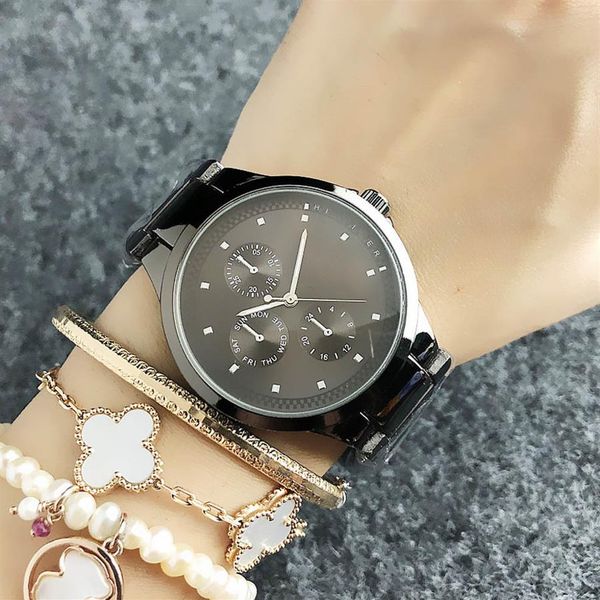 

fashion brand wrist watch for women girl th flag style steel metal band quartz watches tom 09289f, Slivery;brown