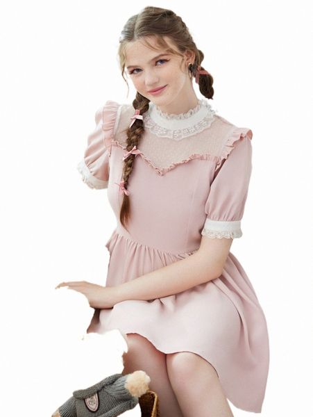 

casual dresses romwe kawaii frill trim puff sleeve dress z18y#, Black;gray