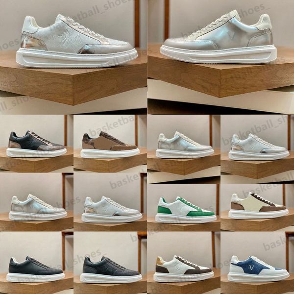 

shoes 19ss designer beverly hill casual donkey men runner platform trainer calf leather embossed printed monograms rubber outsole skate