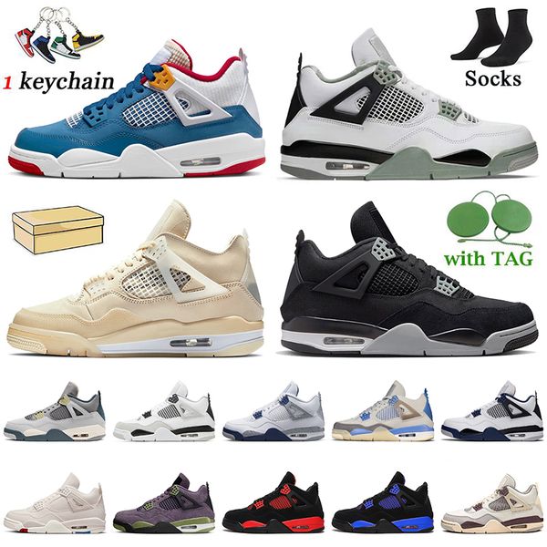 

2022 women mens jumpman 4 basketball shoes messy room 4s sail midnight navy white oreo canvas black cat seafoam red thunde cactus jack craft