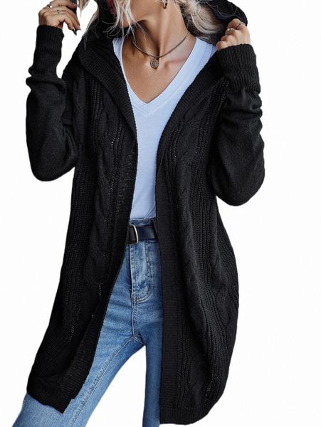 

women's sweaters drop shoulder hooded duster cardigan e8rl#, White;black