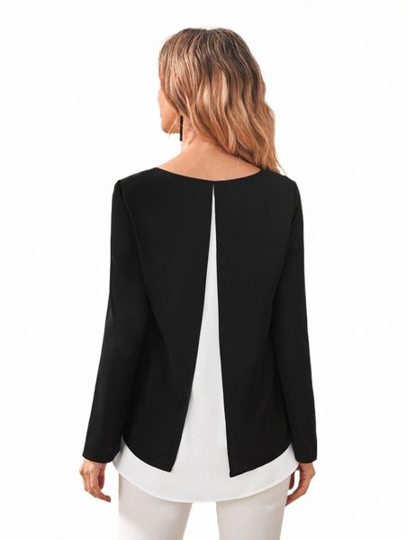 

women's blouses & shirts emery rose two tone i6cw#, White