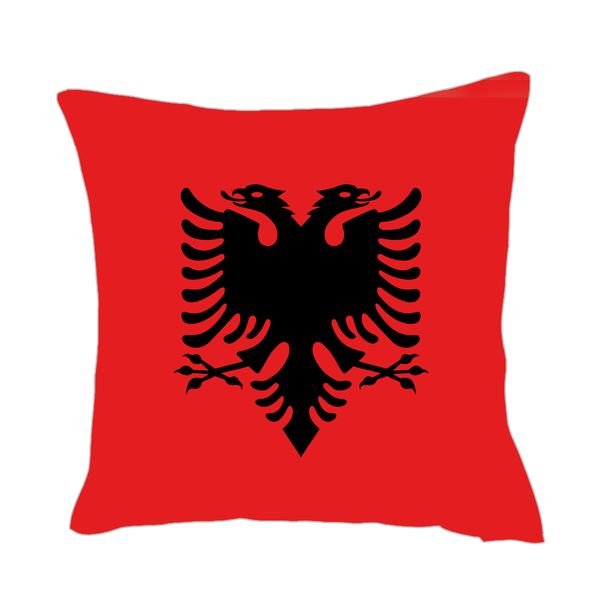 

albania flag throwpillow cover factory supply good price polyester satin pillow cover