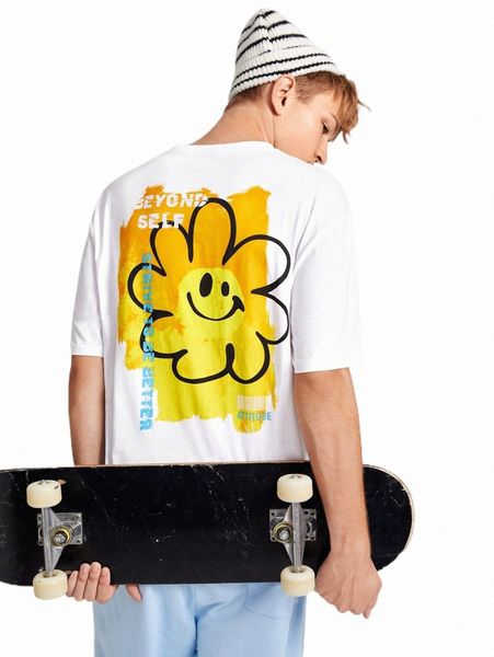 

men's t-shirts men slogan & cartoon graphic tee j9td#, White;black