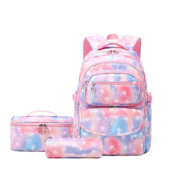 

backpack 3 pcs set school for girls children bags waterproof kids pencil case mochila infantil lunchbox 220827