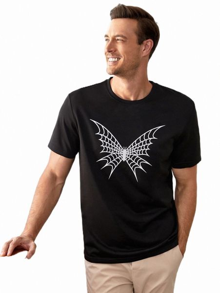 

men's t-shirts men butterfly print tee 2022 new o8ah#, White;black