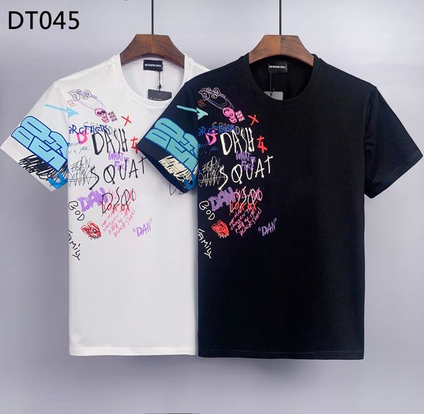 

dsq t shirts men's t-shirts white black printed crewneck t-shirt mens designer t shirt paris fashion tshirts summer tees male 100% cott