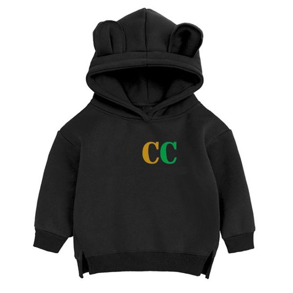 

ins velvet thickening kids hoodie children sets baby boys girls autumn and winter outing service newbom sportswear 0-4years284s, Black